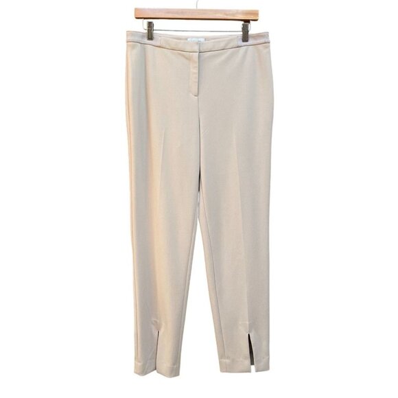 Calvin Klein High Waist Cigarette Pant Beige Cream Tapered Leg Women 10 - Picture 2 of 11
